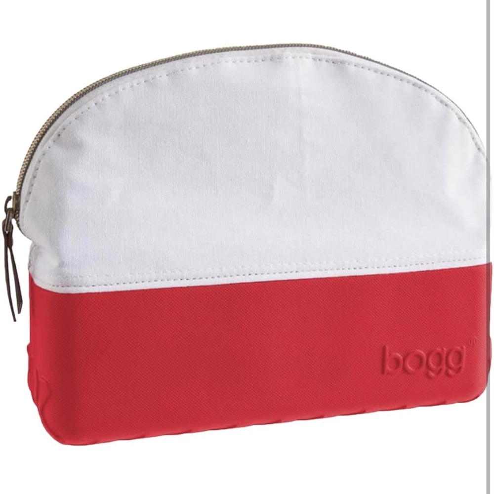 Women's Red and White Bag